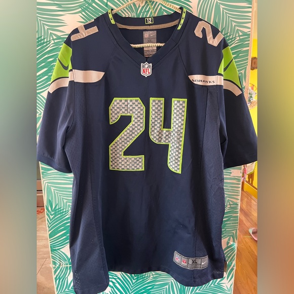 Marshawn Lynch Seattle Seahawks NFL Vintage official jersey XL on field Nike